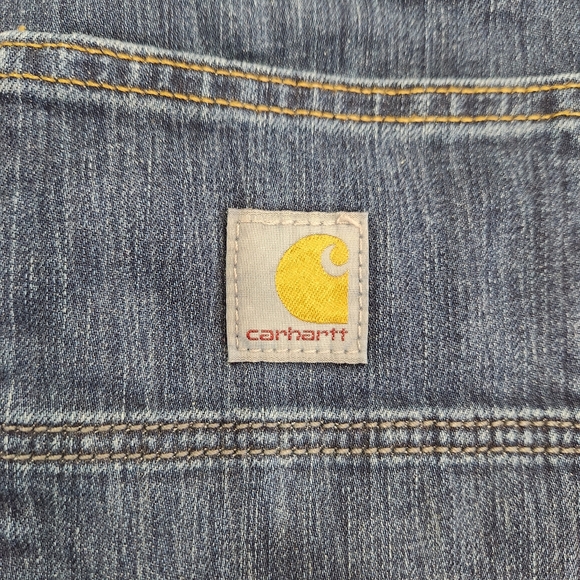 Carhartt Relaxed Fit Bootcut Rugged Flex Stretch Jeans - Mens Size 32x32 Blue - Picture 5 of 13